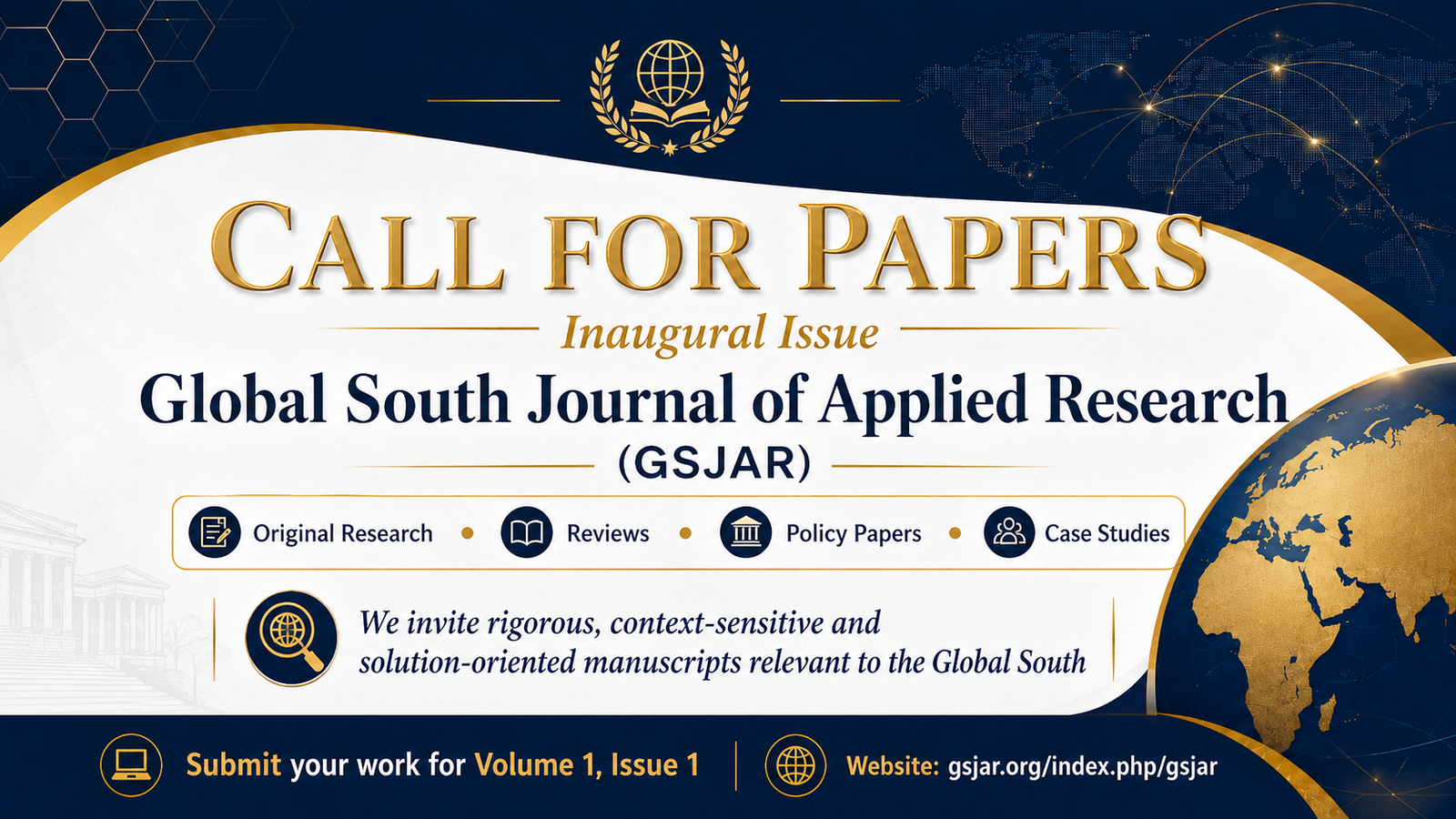 Call for Papers for the Inaugural Issue of GSJAR