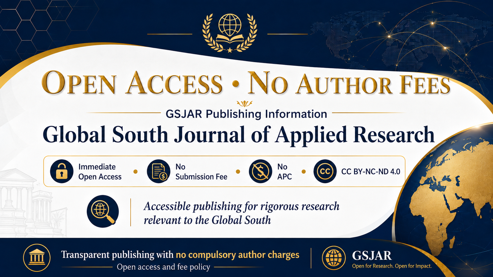 GSJAR provides immediate open access to published articles and currently does not charge authors any submission or publication fee.